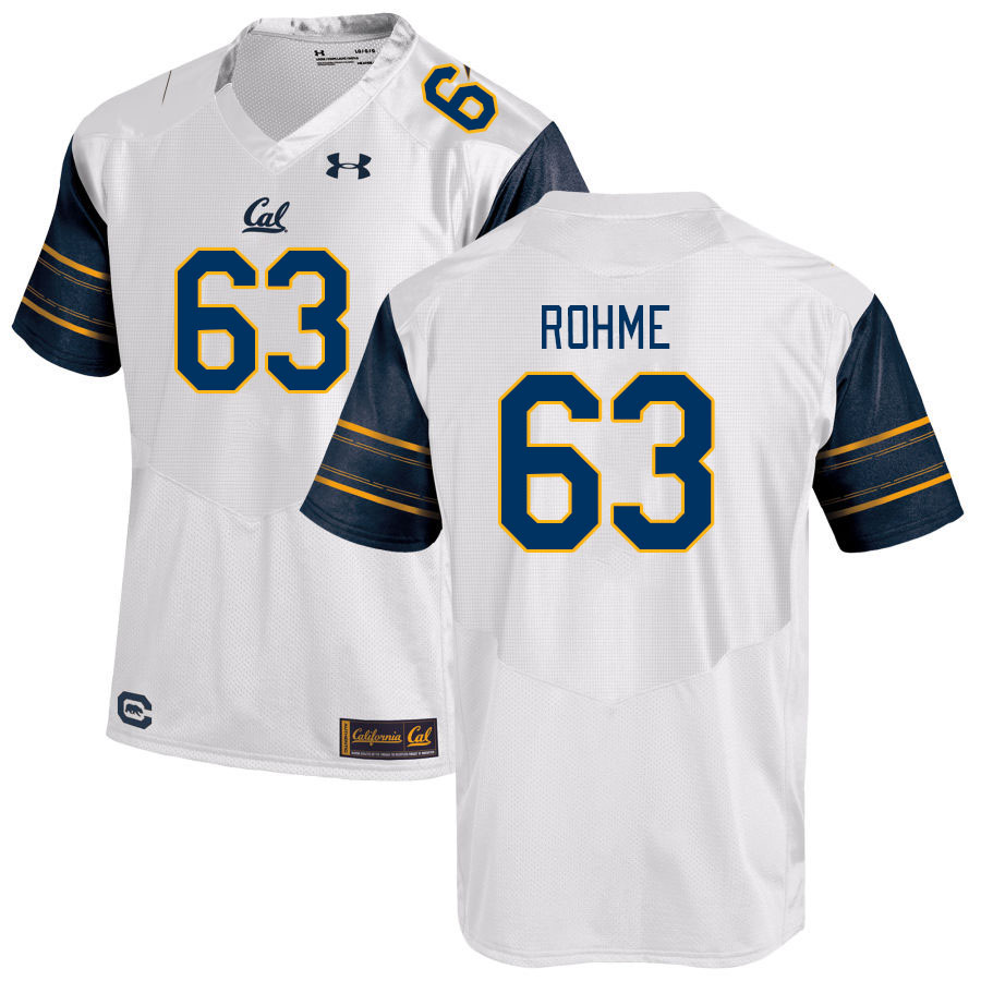 Men #63 Brayden Rohme California Golden Bears College Football Jerseys Stitched Sale-White - Click Image to Close